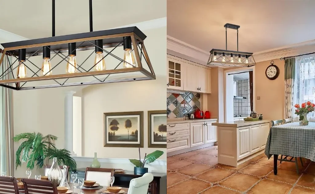 The XIPUDA Rustic Rectangular Chandelier